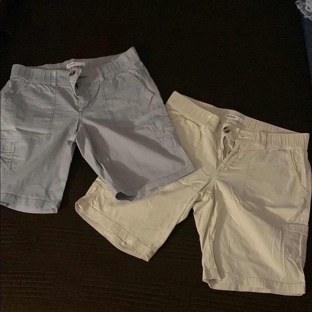Casual Light Gray and Cream Shorts Set